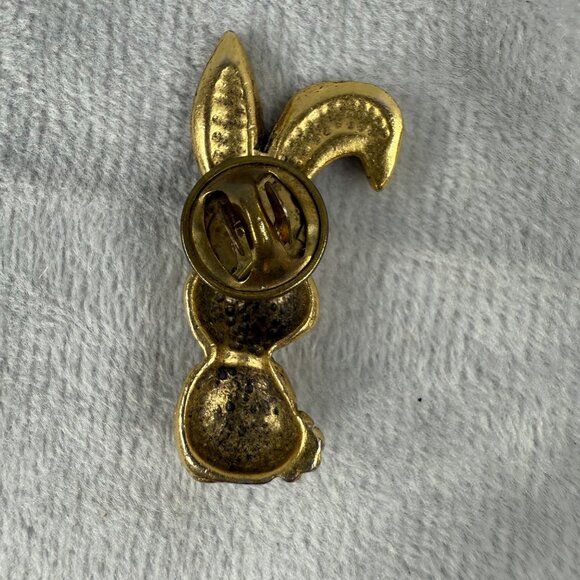Vintage Gold-Tone Bunny Rabbit Lapel Pin Brooch Tie Tack Easter Holiday - Picture 10 of 16